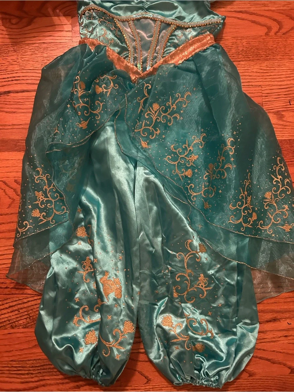 Disney Girl’s Turquoise & Gold Princess Jasmine Halloween Costume